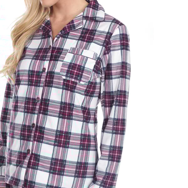 Womens White Mark 3 pc. Plaid Pajama Set