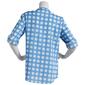 Womens Calvin Klein Roll Sleeve Grid Casual Button Down Blouse - image 2