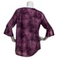 Womens Notations 3/4 Ruffle Sleeve Abstract Keyhole Neck Blouse - image 2