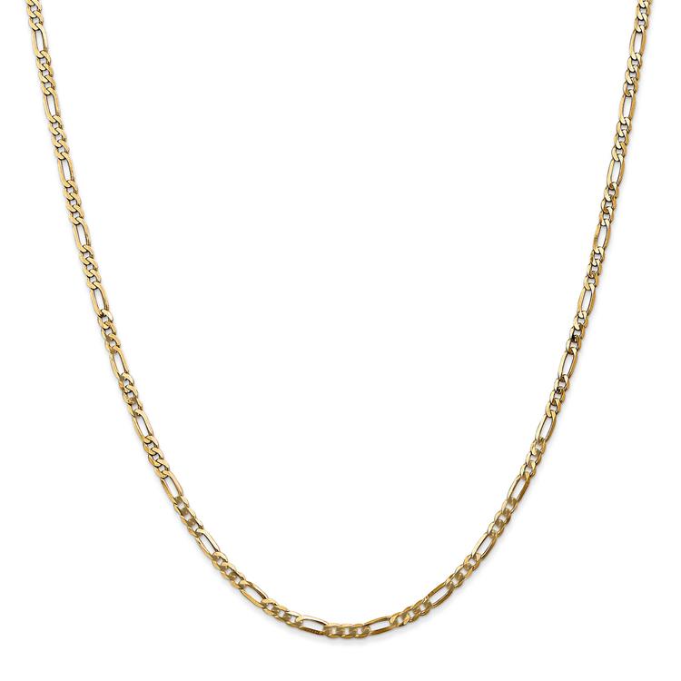 Unisex Gold Classics(tm) 2.75mm. 14k Gold Flat Figaro Chain Necklace