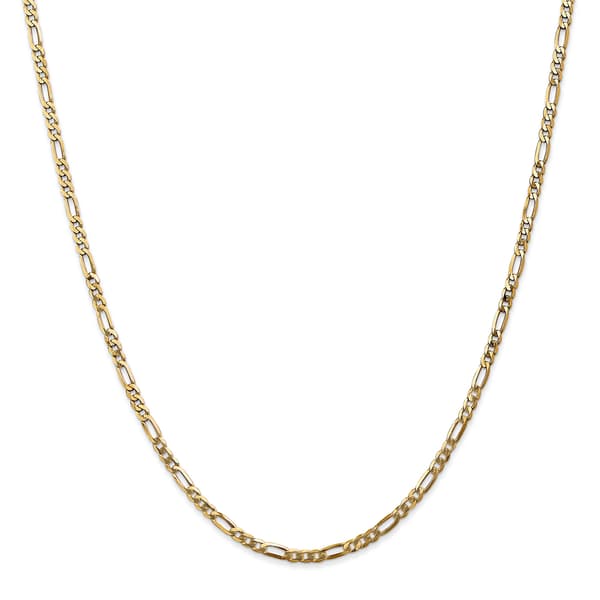 Unisex Gold Classics&#40;tm&#41; 2.75mm. 14k Gold Flat Figaro Chain Necklace - image 