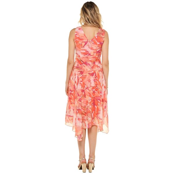 Womens Rabbit Rabbit Rabbit Abstract Asymmetric Hem Midi Dress