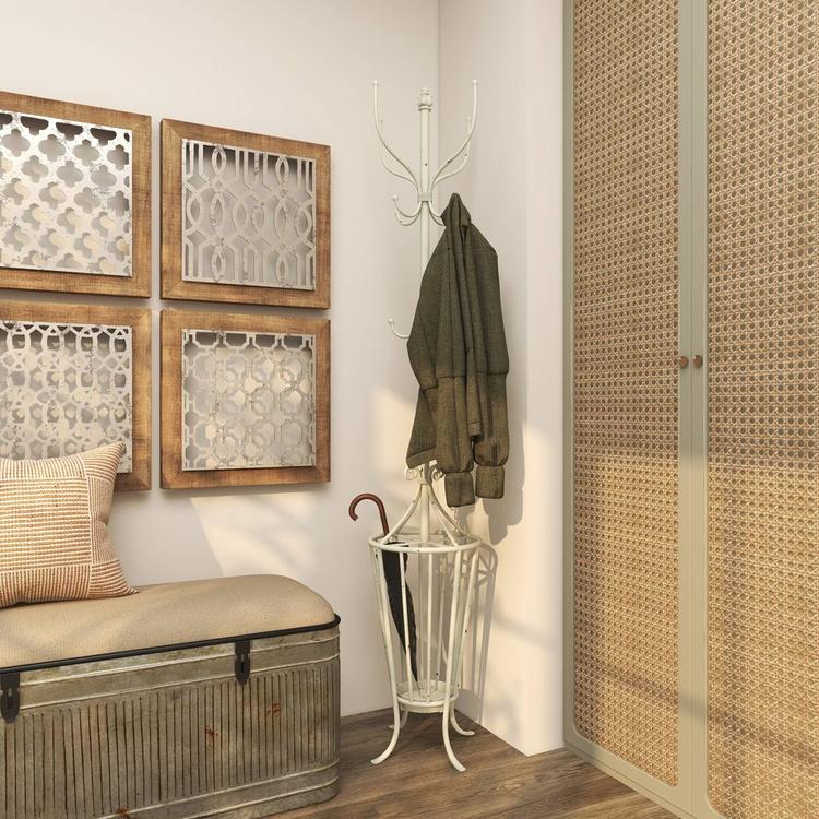9th & Pike® Farmhouse White Metal Coat Rack