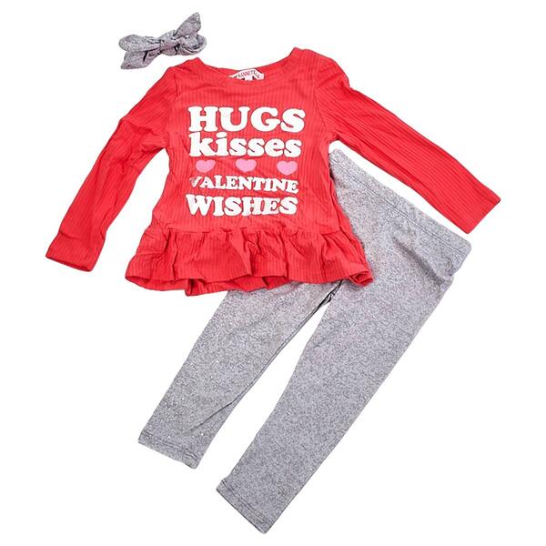 Toddler Girl Nannette 3pc. Valentine Wishes Legging Set - image 
