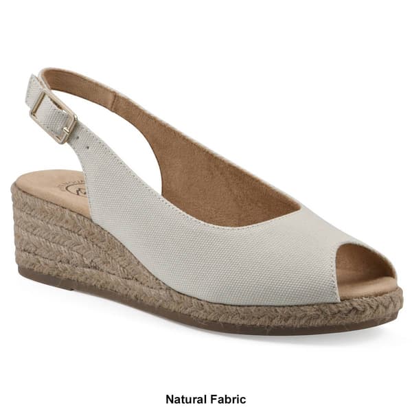 Womens White Mountain Maize Slingback Wedge Sandals