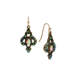 1928 Jewelry AB Crystal Blue Stone Teardrop Earrings - image 1