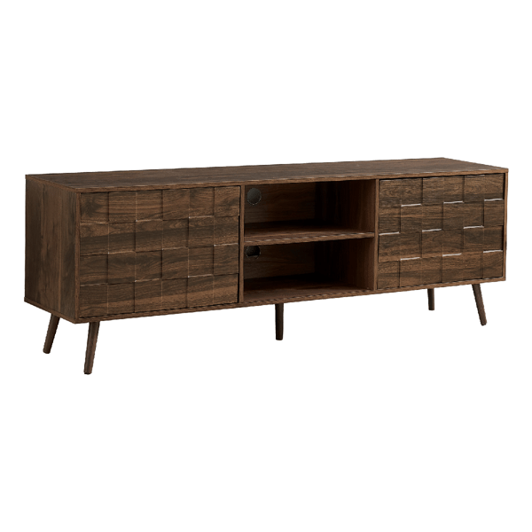 Monarch Specialties Mid Century 72in. Dark Walnut TV Stand