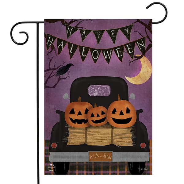 Briarwood Lane Halloween Truck Garden Flag - image 