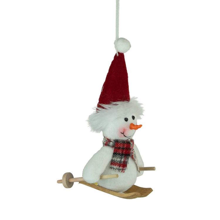 Northlight Seasonal 9.5in. Skiing Snowman Christmas Ornament