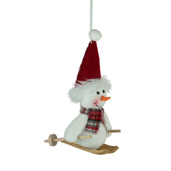Northlight Seasonal 9.5in. Skiing Snowman Christmas Ornament - image 