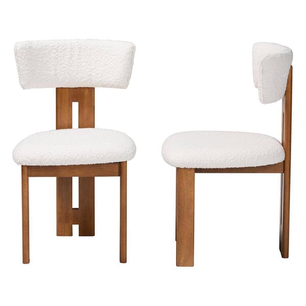 Baxton Studio Kyren Modern Cream Boucle Dining Chair