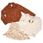 Girls (7-16) Little Lass® Suede Jacket w/ Top & Ruffle Skort - image 2