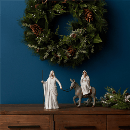 Melrose 11in. Holiday Holy Family with Donkey & Baby Figurine