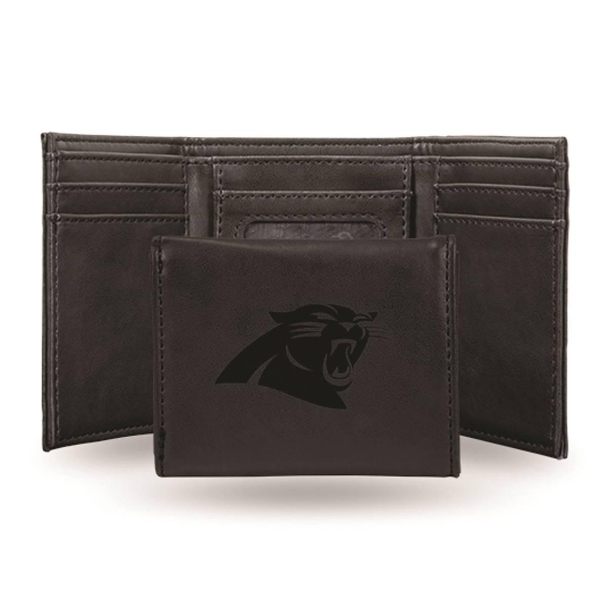 Mens NFL Carolina Panthers Faux Leather Trifold Wallet