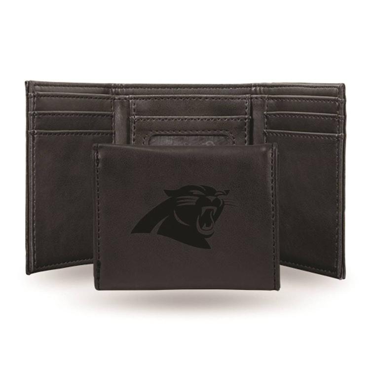 Mens NFL Carolina Panthers Faux Leather Trifold Wallet