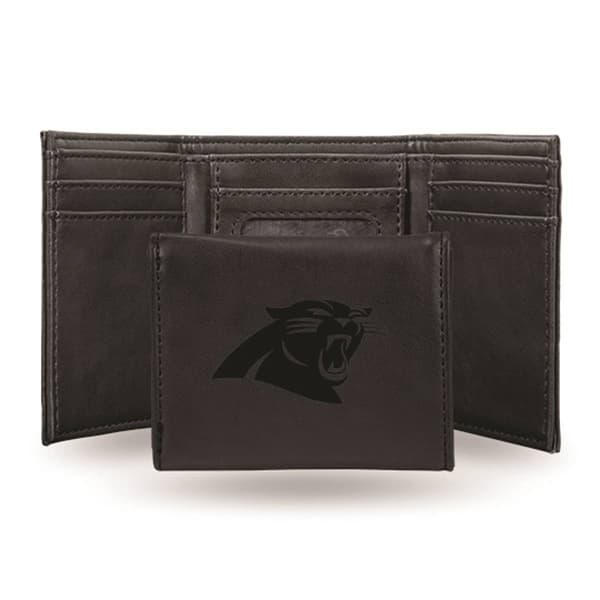Mens NFL Carolina Panthers Faux Leather Trifold Wallet