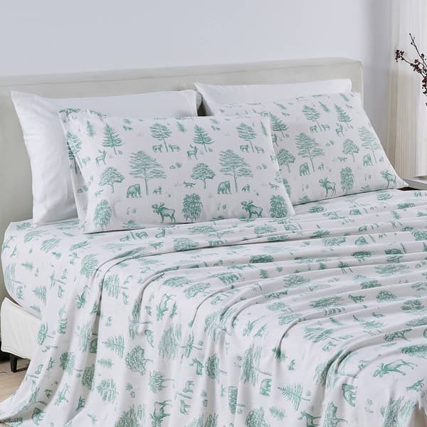 Freshfolds Cotton Wild Acres Winter 4pc. Flannel Sheet Set