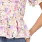 Womens Cece Short Puff Sleeve Floral Garden Peplum Blouse - image 3