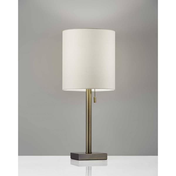9th & Pike® 22in. Antiqued Brass Metal Cylinder Table Lamp
