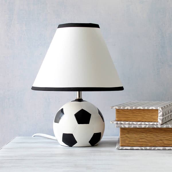 Simple Designs SportsLite 11.5in. Soccer Ball Base Ceramic Lamp