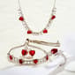 Gianni Argento Fine Silver Plated Ruby Heart Link 4pc. Set - image 1