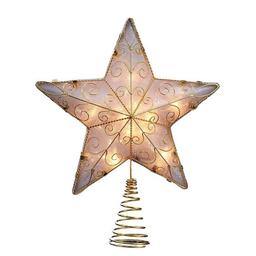 Kurt Adler UL 10-Light 8.5in. Gold Reflector Star Treetop
