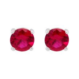 Marsala 6mm Round Lab Created Ruby Stud Earrings