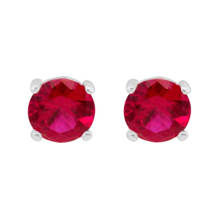 Marsala 6mm Round Lab Created Ruby Stud Earrings