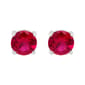 Marsala 6mm Round Lab Created Ruby Stud Earrings - image 1