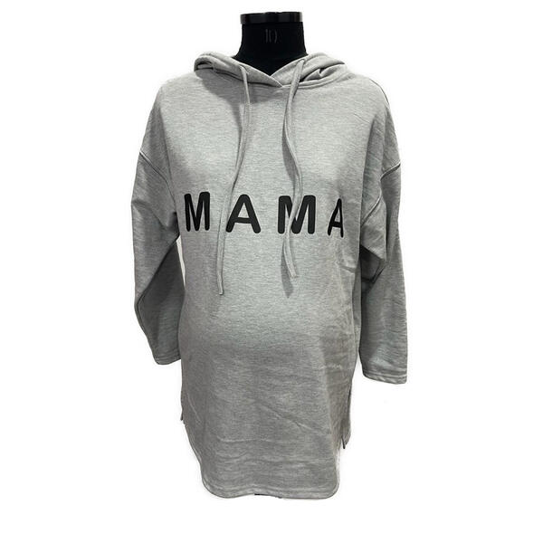 Womens Maternity Times Two French Terry Drop Shoulder Mama Hoodie - image 