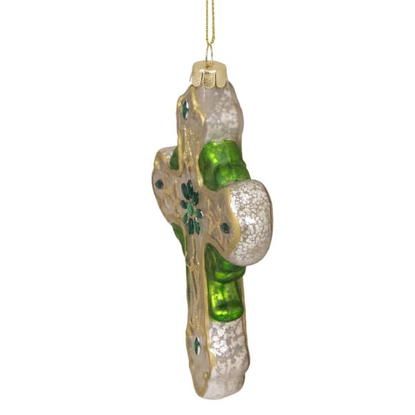 Northlight Seasonal 5in. Irish Cross Glass Christmas Ornament