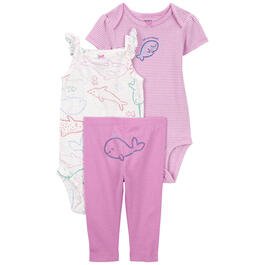 Baby Girl &#40;NB-24M&#41; Carters&#40;R&#41; 3pc. Whale Little Character Set
