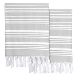 Linum Home Textiles Ephesus Stripy Pestemal Beach Towel -Set of 2