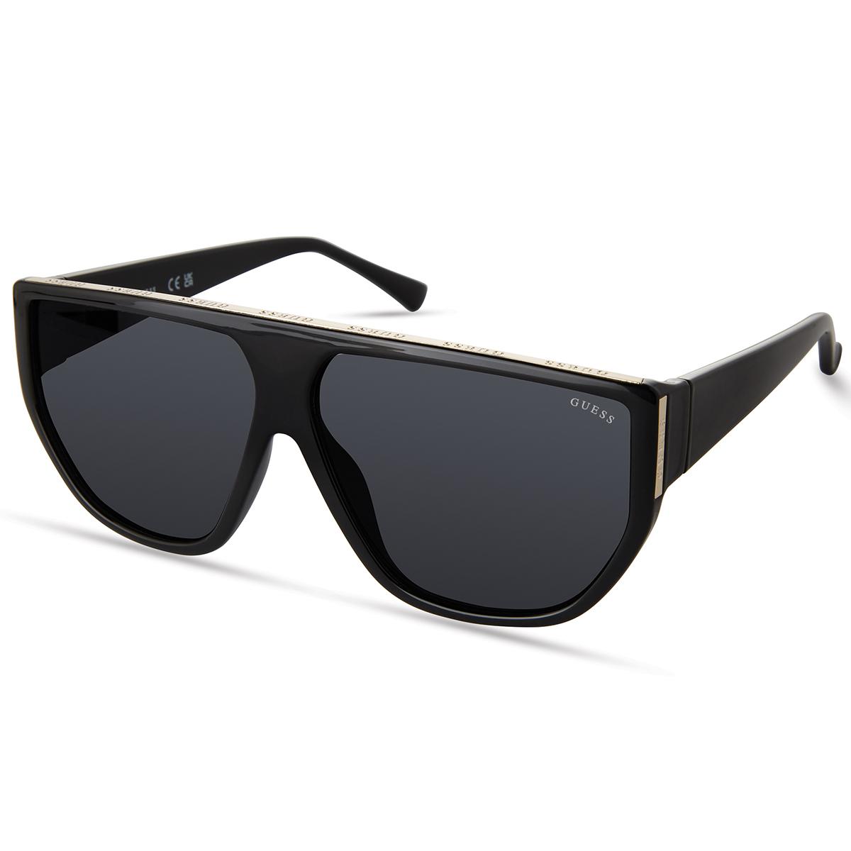 Womens Guess Geometric Injected Sunglasses - Black