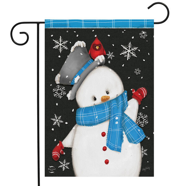 Briarwood Lane Jolly Winter Snowman Garden Flag - image 
