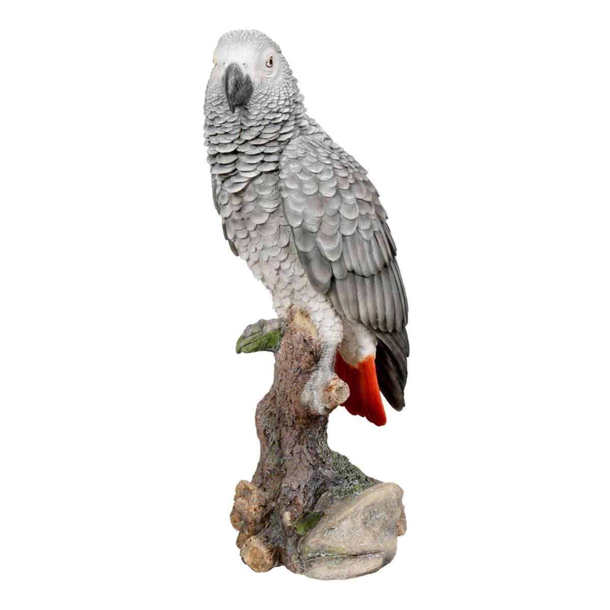 Open Video Modal for Hi-Line Gift Gabon Parrot On Stump Garden Statue
