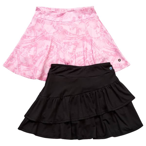 Girls (7-16) RBX 2pk. Solid & Leaf Camo Skort Set
