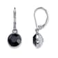 1928 Silver-Tone & Jet Faceted Stones Drop Earrings - image 1