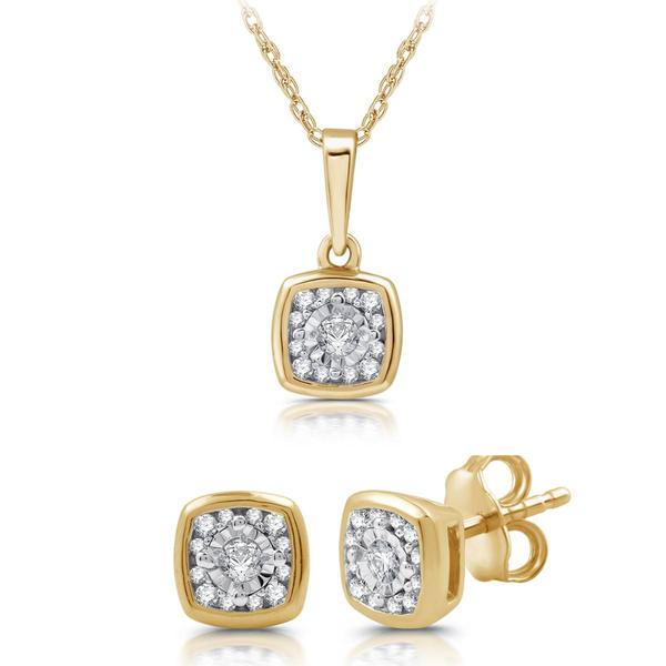 Nova Star(R) Lab Grown Diamond Cushion Frame Pendant &  Earring Set - image 