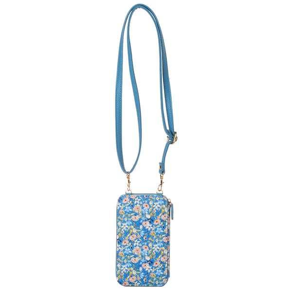 Womens Buxton Everywhere Floral Crossbody Wallet