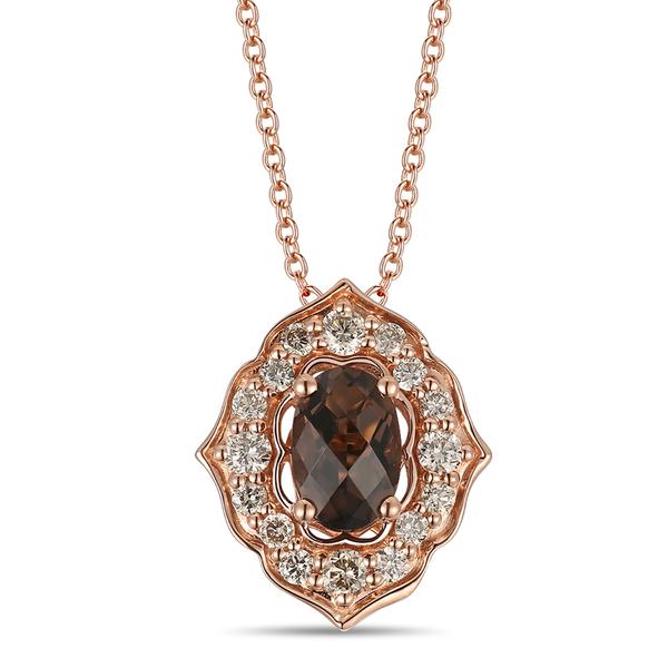 Le Vian(R) Oval Chocolate Quartz(R) & Nude Diamonds(tm) Halo Pendant - image 