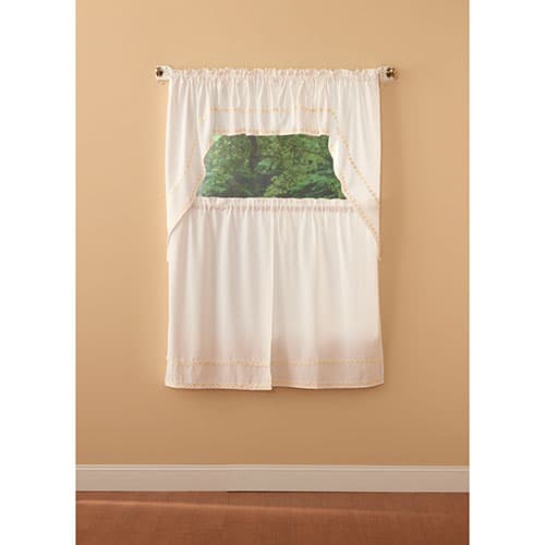 Lorraine Home Fashion Daisy Mae Applique Border Swag