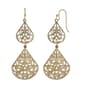 1928 Vintage Filigree Vines Teardrop Earrings - image 1