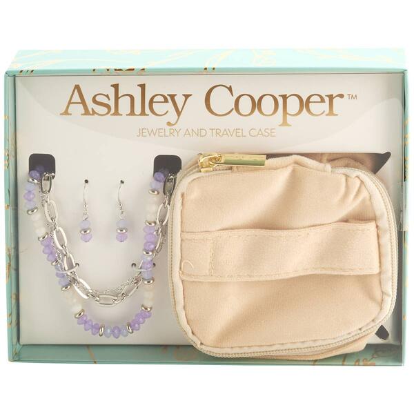 Ashley Cooper&#40;tm&#41; Lavender & Silver Travel Jewelry Pouch Set - image 