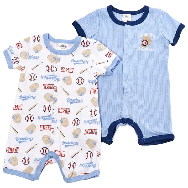 Baby Boy (3-9M) Little Beginnings 2pk. All Star Romper Set - image 