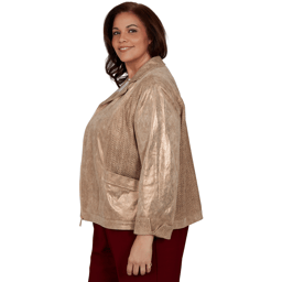 Plus Size Alfred Dunner Union Square Mixed Media Suede Jacket
