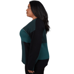 Plus Size Emaline Feminine Mystique Color Block Sweater