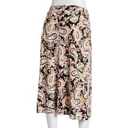 Plus Size Kasper Paisley Print Midi Flared Skirt