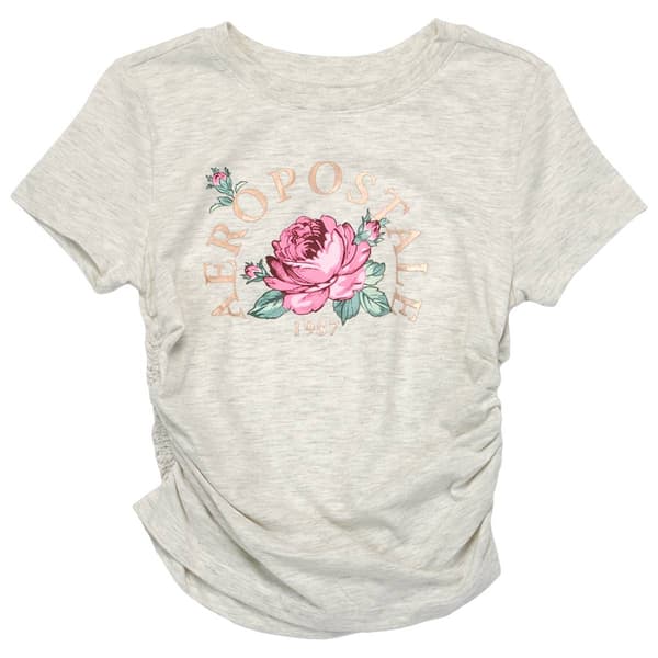 Girls (7-16) Aeropostale Short Sleeve Side Cinched Rose Tee