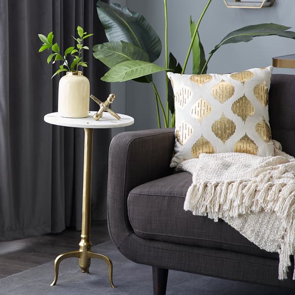 9th & Pike&#174; Marble Contemporary Accent Table